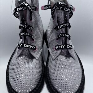 DKNY Kids Glittery Gray and Black Boots